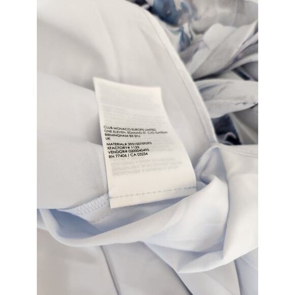 NWD Club Monaco Pleated Maxi Shirt Dress Size 10 Blue Floral Sold Out 9F404 - Picture 16 of 16